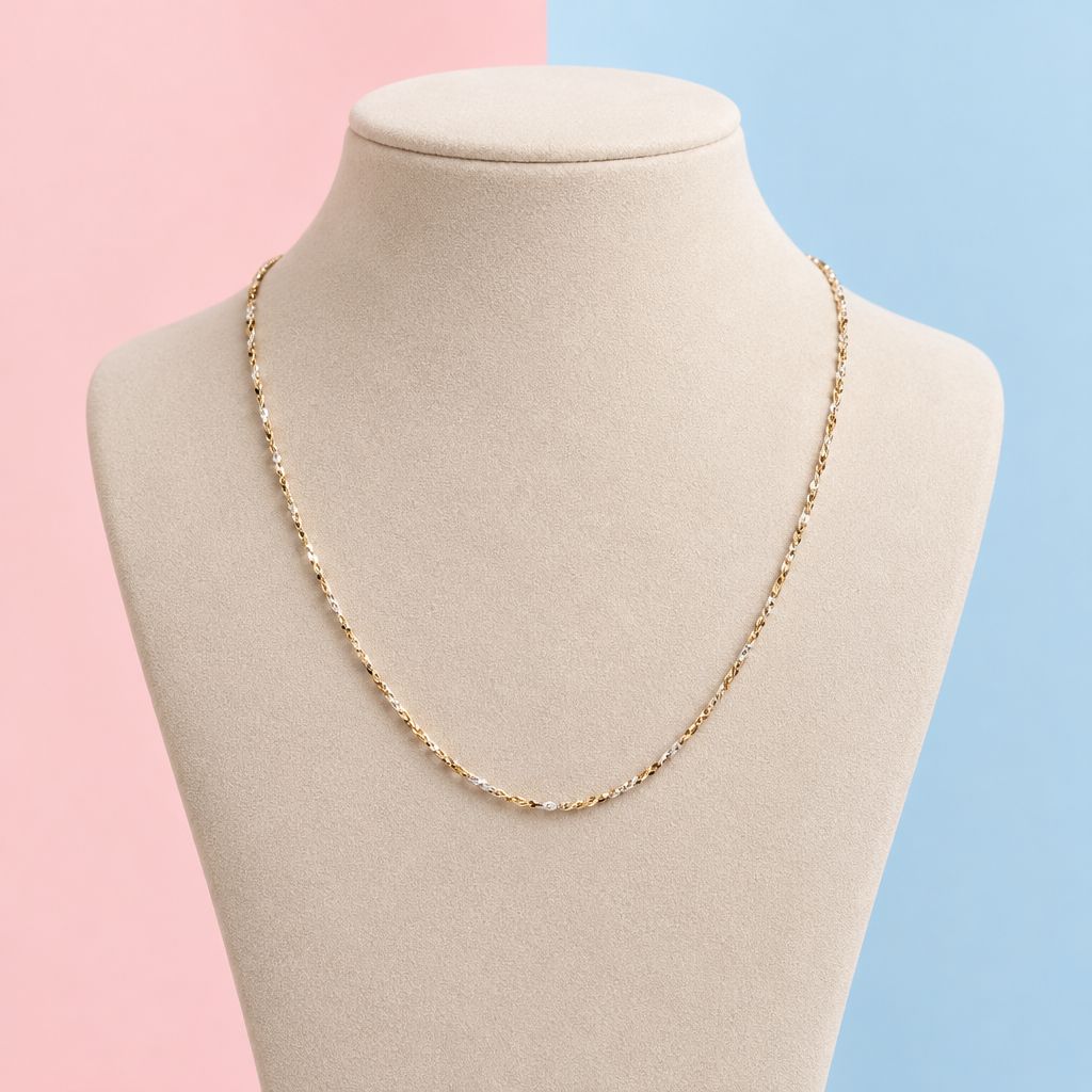 Cadena Fancy con chapa de oro en Plata 925 italiana