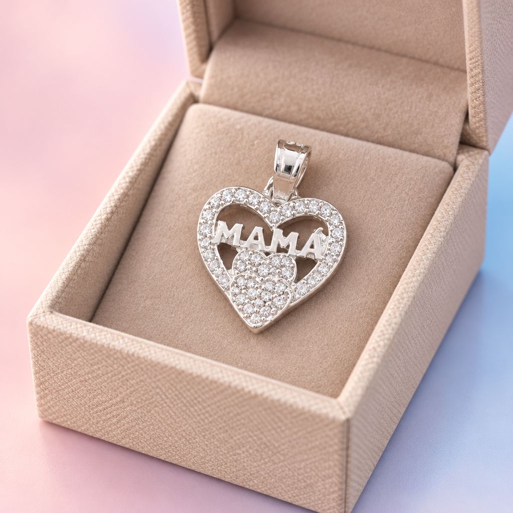 Dije Corazon Corona mide 2cm, Plata 925 Mexicana