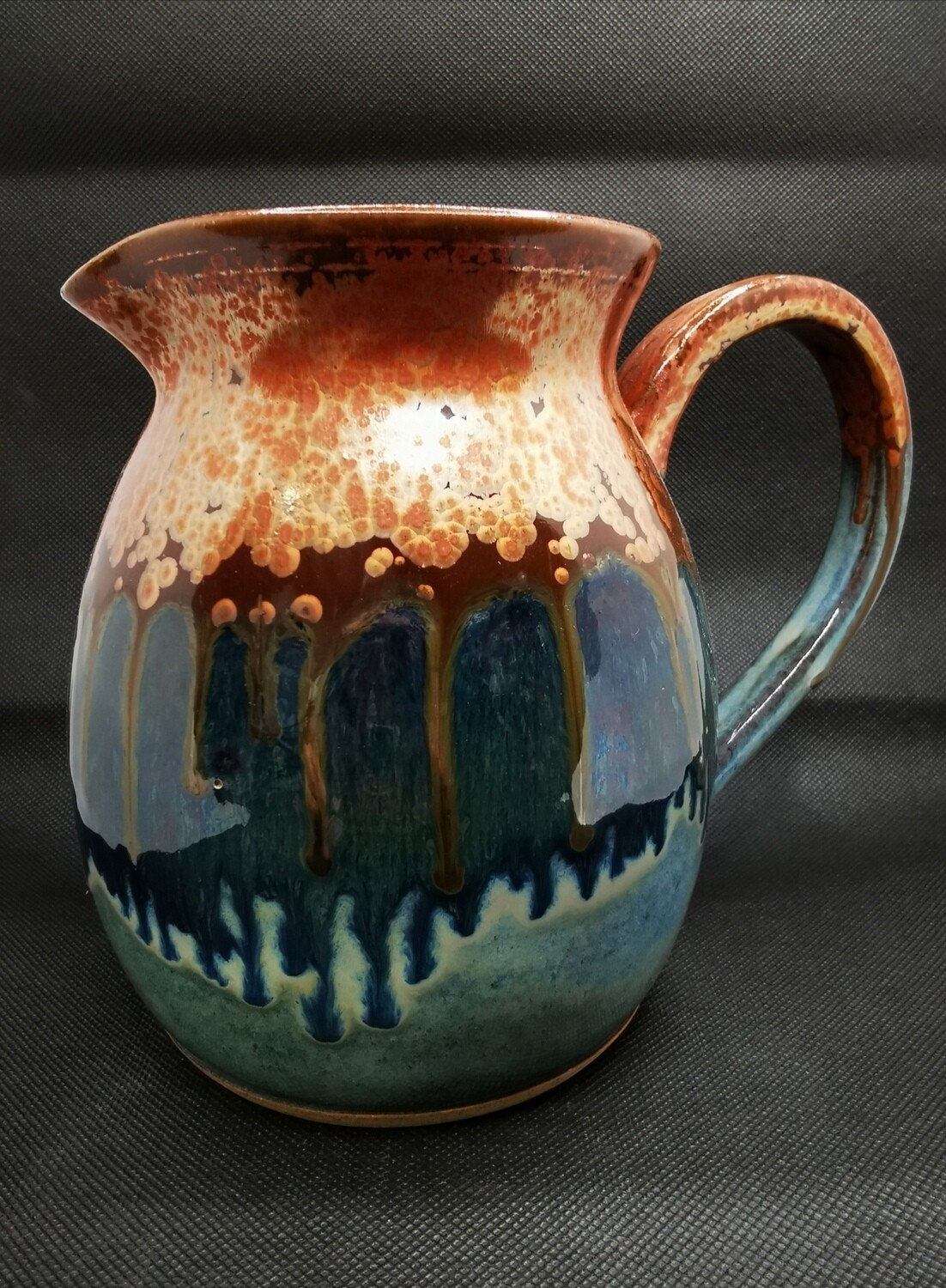Water Jug and Bottle with Copper/Blue glazes