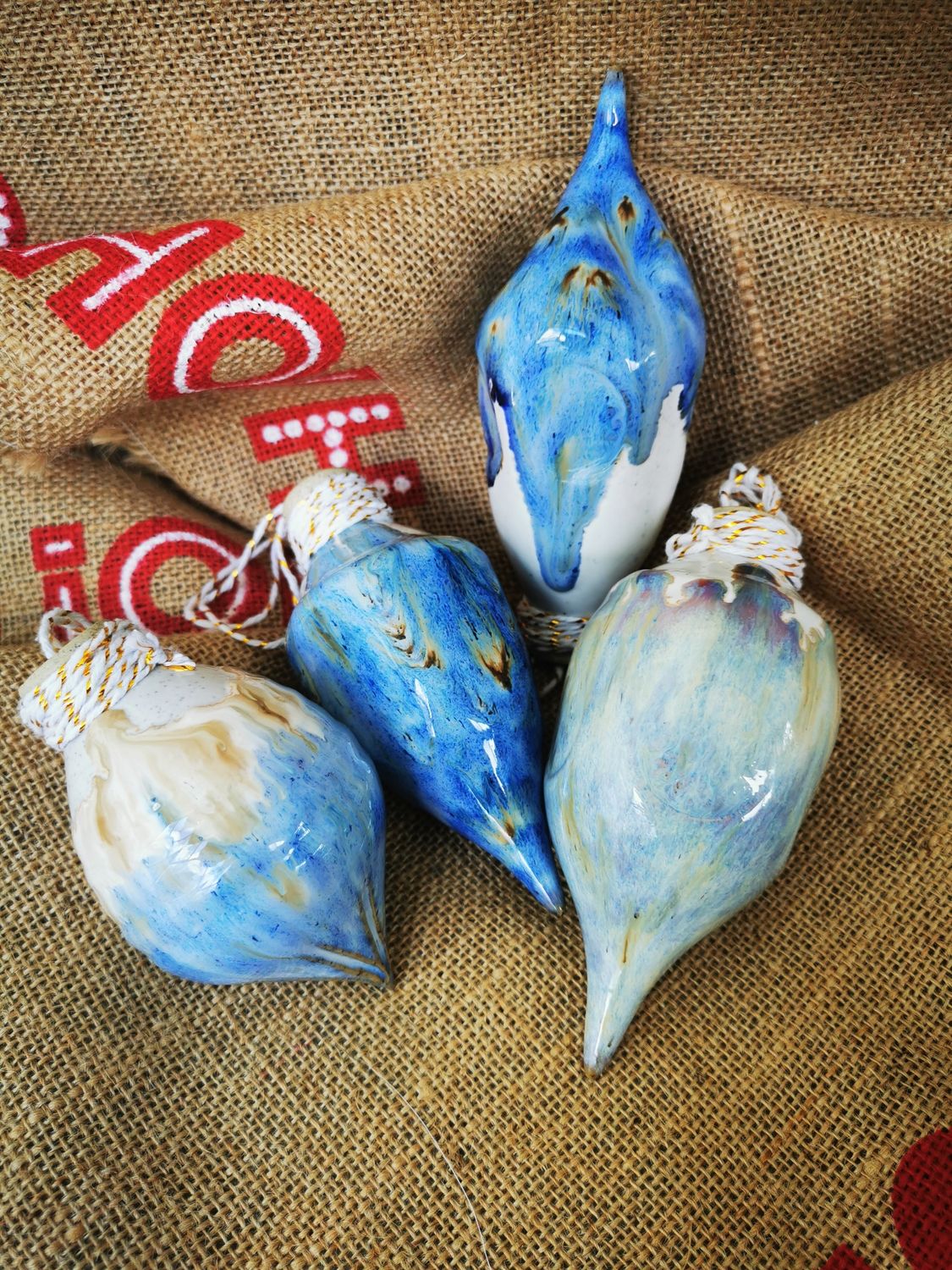 Ceramic wheelthrown Christmas bauble (B)