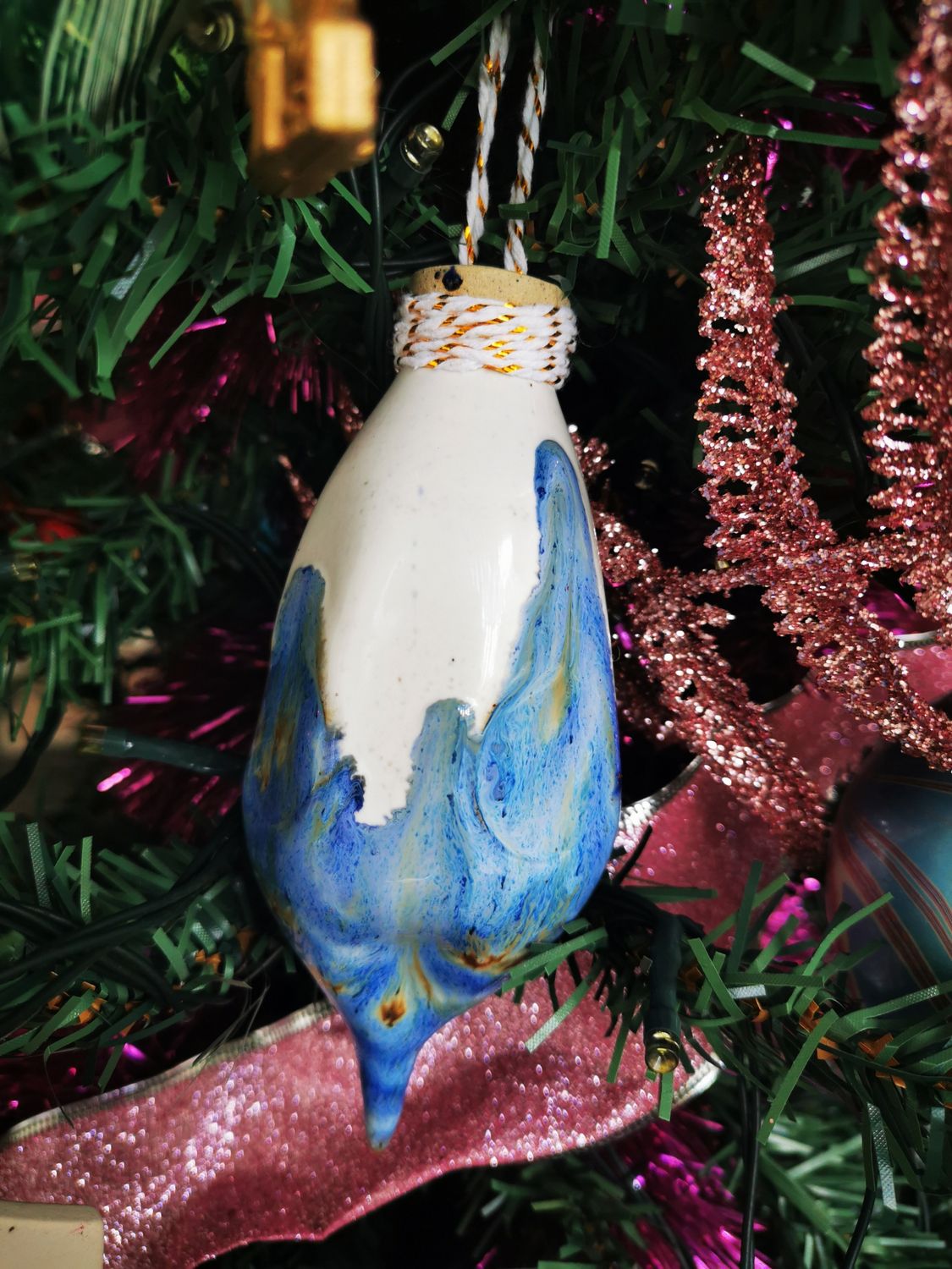 Ceramic wheelthrown Christmas bauble (A)