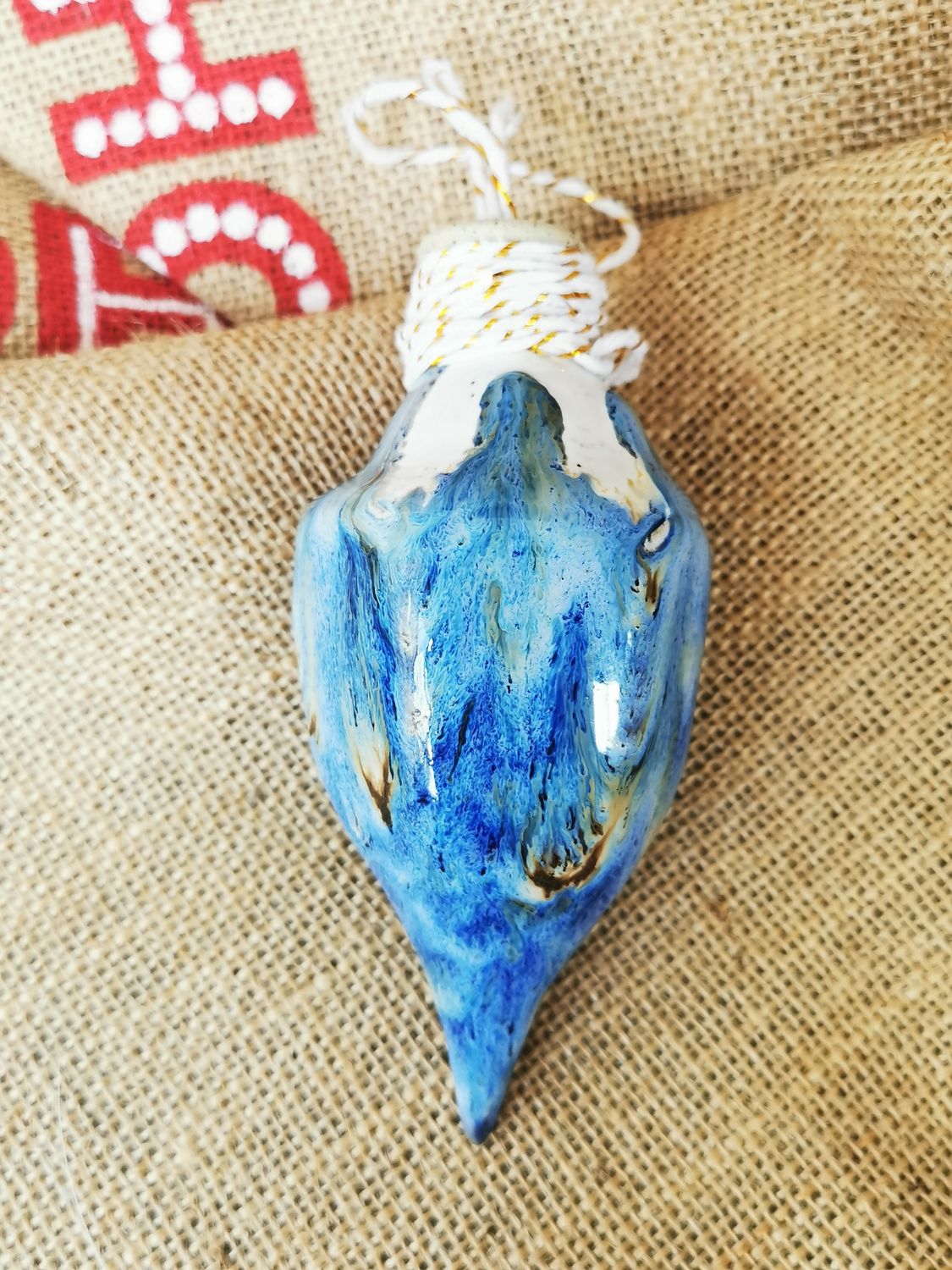 Ceramic wheelthrown Christmas bauble (B)