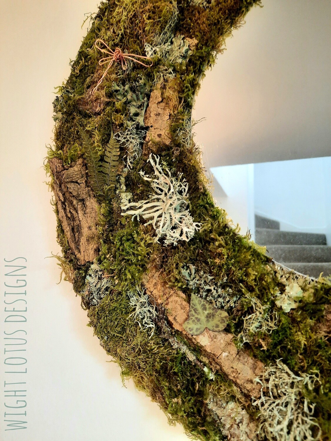 Moss and Litchen Round Mirror - Handmade