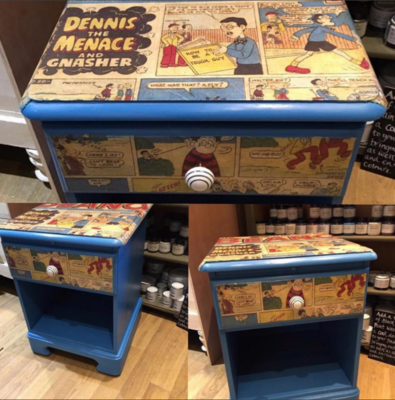 Decoupage Bedside Table