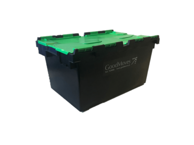 Green and Black Lidded Crate - 8o Litres - HIRE