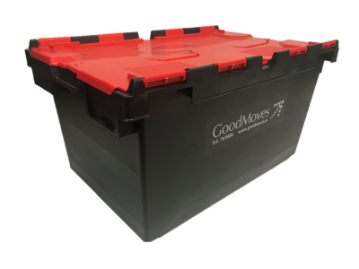 Red and Black Lidded Crate - 8o Litres - HIRE