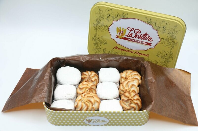 Caja Metálica Marquesitas 130g y Pastas de almendras 150g