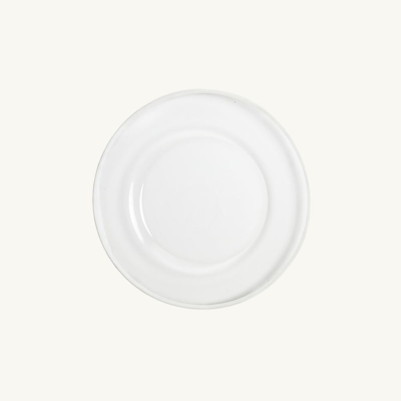 Assiette de présentation avec filet blanc en verre Bella