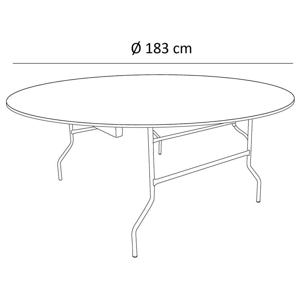 Table pliante ronde en bois ∅ 183cm