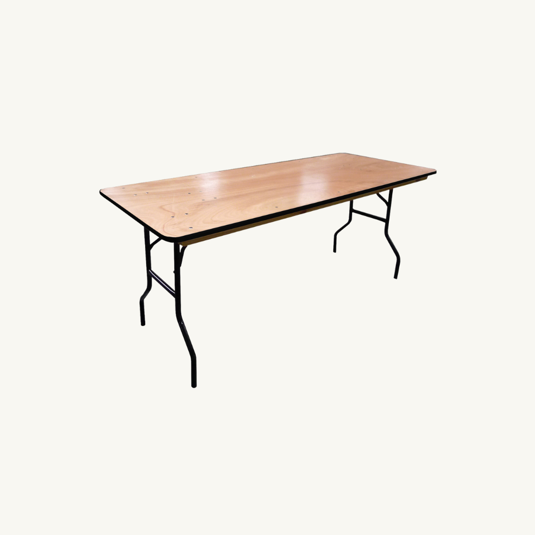 Table pliante rectangulaire en bois 183x76