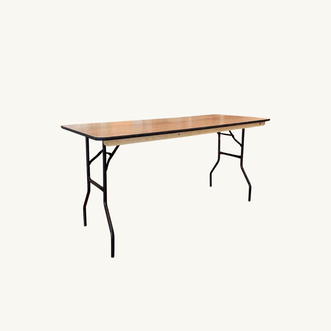 Table pliante rectangulaire en bois 183x76