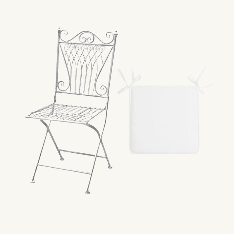 Chaise de Jardin en fer  forgé avec galette Lola