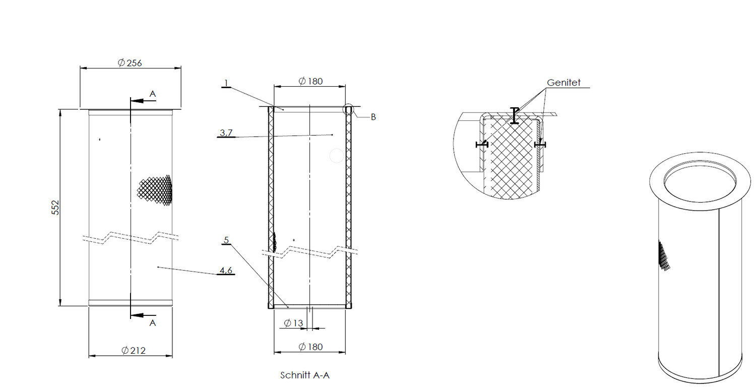 Activated carbon filter 212 x 552mm