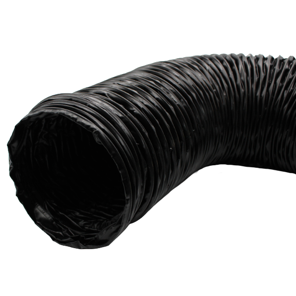 Flexible spiral hose for extraction systems, ID 150mm, 10m, black