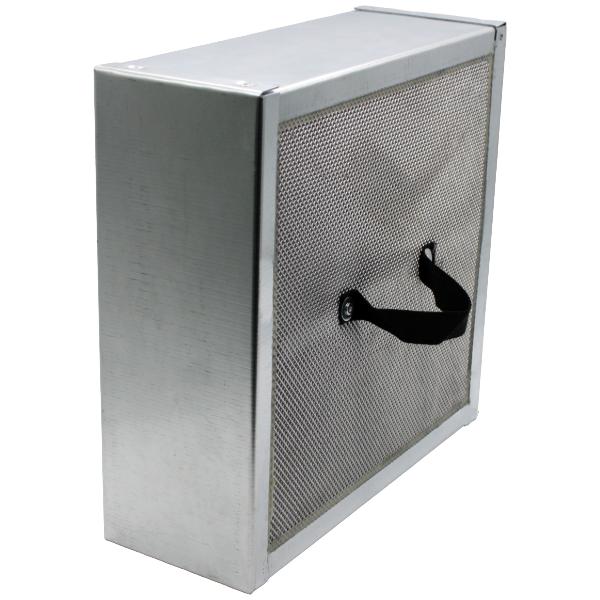 Activated carbon filter cartridge, 300x300x115mm, galvanised steel housing, with handle, for odour removal in Leichlingen 