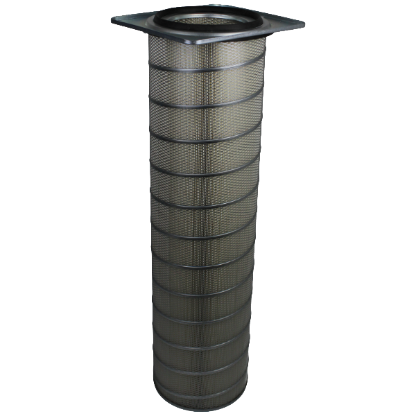 Cartridge filter suitable for ESTA Weldex FE Cartridge filter for ESTA Weldex FE with square flange, 320 x 1200 mm, polyester/cellulose with nano-coating, external grill