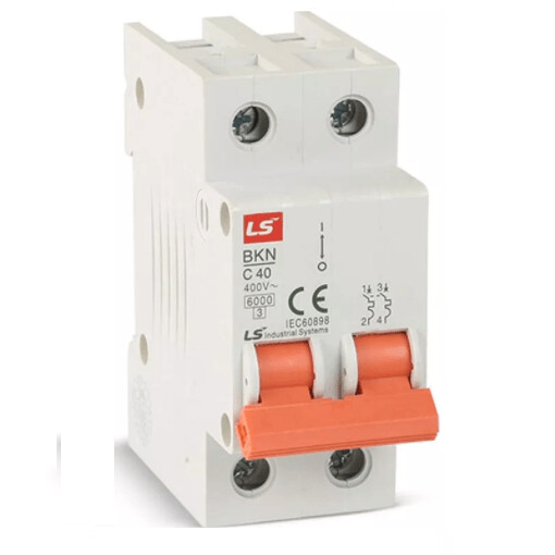 BKNC2PC2A LS INTERRUPTOR TERMOMAGNETICO EN RIEL DIN 2 POLOS 2 AMP CURVA C