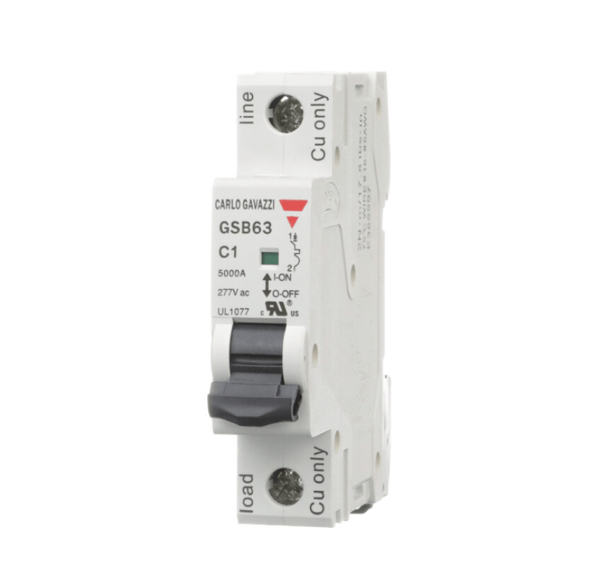 GSB631PC2 CARLO GAVAZZI INTERRUPTOR TERMOMAGNETICO EN RIEL DIN 1 POLO 2 AMP CURVA C