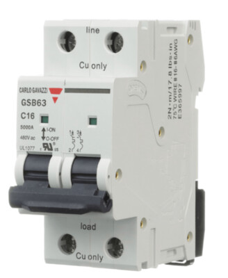 Interruptor Termomagnético GSB63 2P C50, 2Polos 50A curva C, riel DIN | Carlo Gavazzi