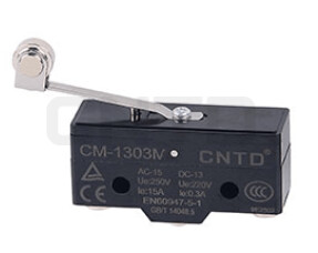 CM-1303 CNTD LIMIT SWITCH PEQUEñO PALANCA MEDIANA CON RODILLO 1NC+1NO