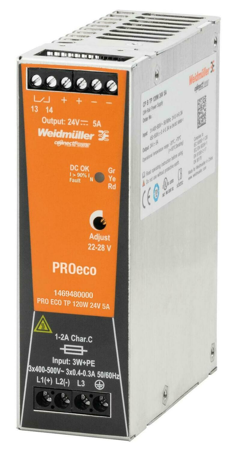1469480000 WEIDMULLER FUENTE DE ALIMENTACION MONOFASICA 24VD 5AMP PROECO120W24V5A