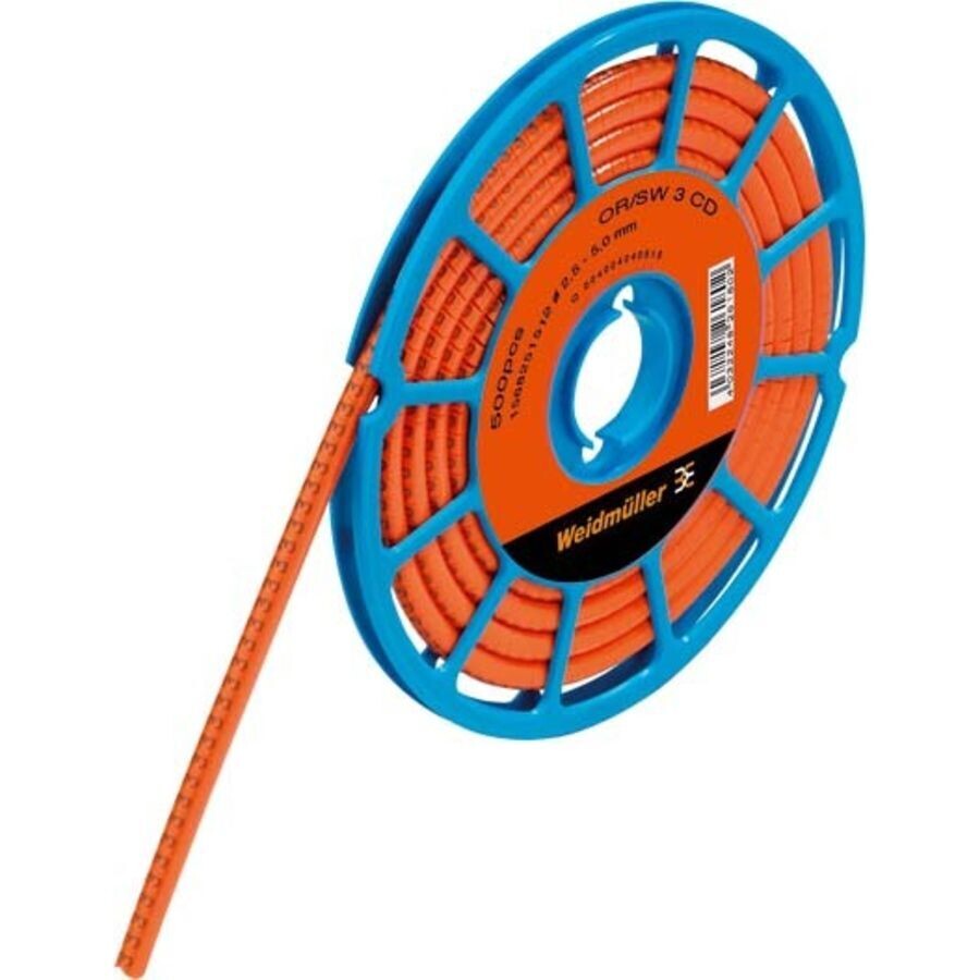 1568251512 WEIDMULLER MARCACABLE RL 100PZ 10-18 AWG   CLI C 1-3 OR/SW 3 CD