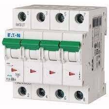 243081 EATON MOELLER INTERRUPTOR TERMOMAGNETICO EN RIEL DIN 4 POLOS 6 AMP CURVA C PLS6-C6/4-MW