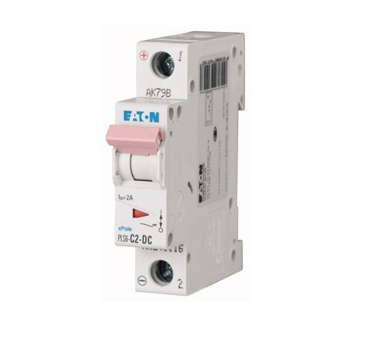 243116 EATON MOELLER INTERRUPTOR TERMOMAGNETICO EN RIEL DIN 1 POLO 2 AMP VOTAJE DC CURVA C PLS6-C2-DC-MW