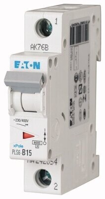 242680 EATON MOELLER INTERRUPTOR TERMOMAGNETICO EN RIEL DIN 1 POLO 15 AMP CURVA C