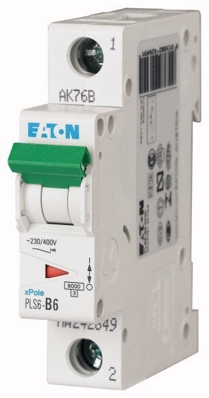 242698 EATON MOELLER INTERRUPTOR TERMOMAGNETICO EN RIEL DIN 1 POLO 6 AMP CURVA D