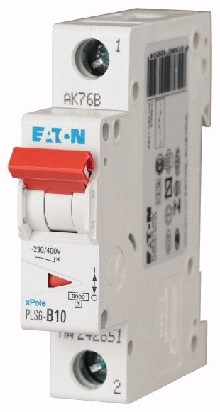 242700 EATON MOELLER INTERRUPTOR TERMOMAGNETICO EN RIEL DIN 1 POLO 10 AMP CURVA D