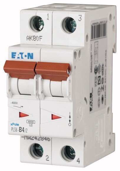 242846 EATON MOELLER INTERRUPTOR TERMOMAGNETICO EN RIEL DIN 2 POLOS 4 AMP CURVA B