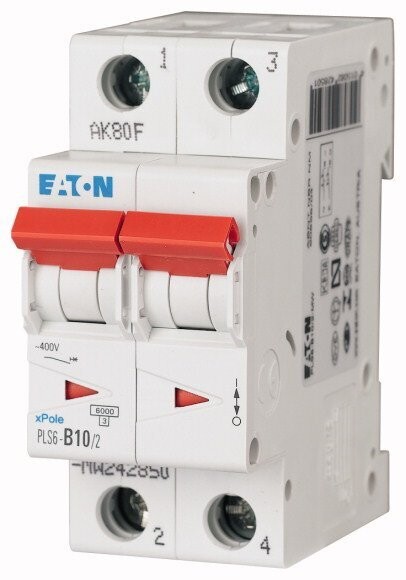 242850 EATON MOELLER INTERRUPTOR TERMOMAGNETICO EN RIEL DIN 2 POLOS 10 AMP CURVA B