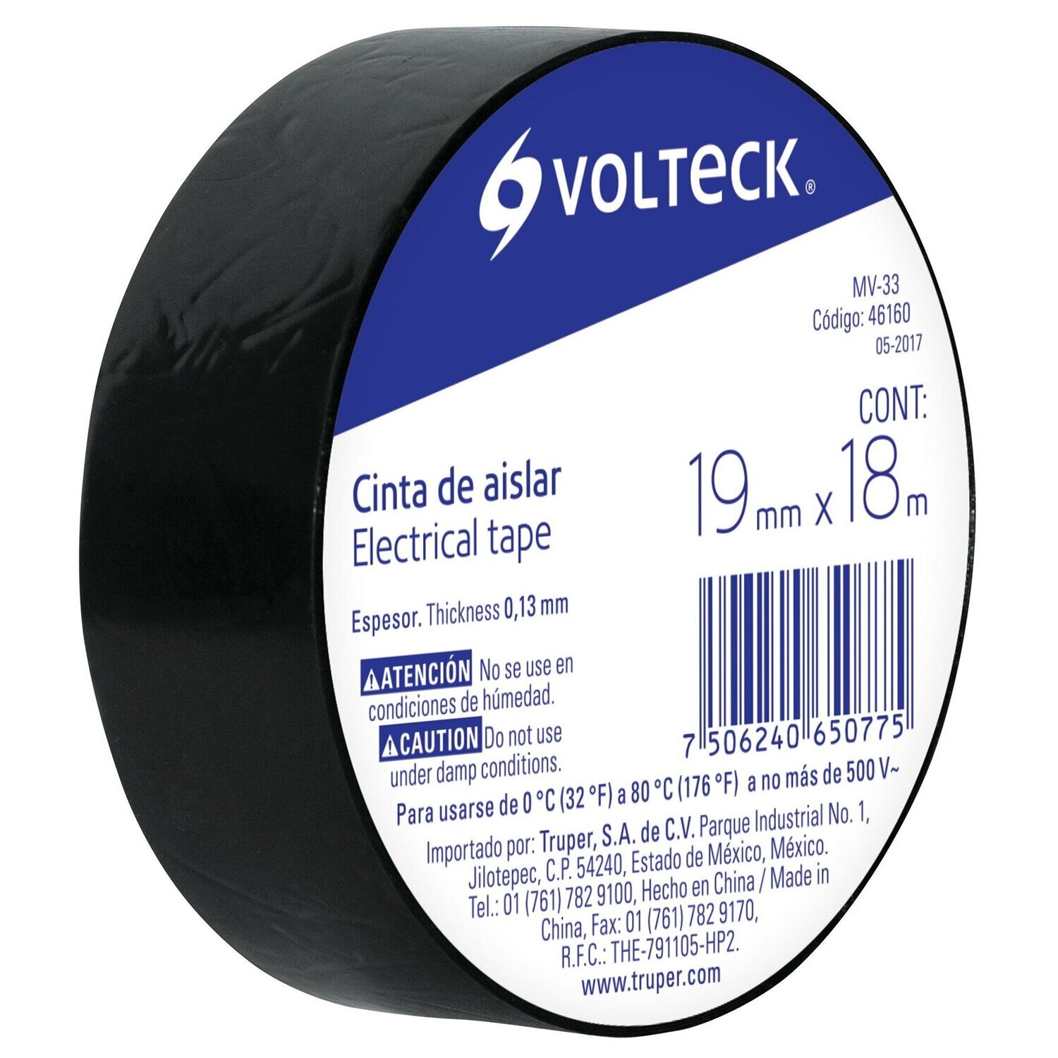 46160 VOLTECH CINTA DE AISLAR NEGRA
