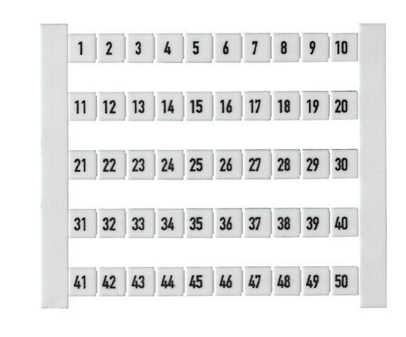 473460001 WEIDMULLER ETIQUETA P/CLEMA 50 PZA   DEK 5 FW 1-50 HORIZONTAL