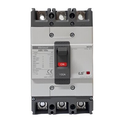 ABS103C100A LS INTERRUPTOR TERMOMAGNETICO CAJA MOLDEADA TAMAÑO 2 100 AMP