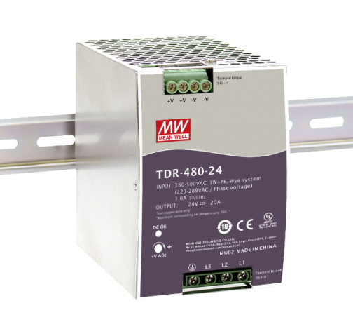 TDR48024 MEANWELL FUENTE DE PODER TRIFASICA 24V DE SALIDA 20 AMP