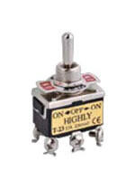 T23BS HIGHLY INTERRUPTOR DE COLA DE RATA 3 POSICIONES 2P-2T 6 TORNILLO ON-OFF-ON
