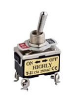 T21BS HIGHLY INTERRUPTOR COLA DE RATA 2 POSICIONES RETENIDO 2P-1T 4 TORNILLOS ON-OFF
