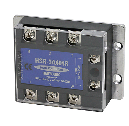 HSR3A404Z HANYOUNG RELEVADOR ESTADO SOLIDO TRIFASICO 40 AMP 480 VAC DISPARO EN ALTERNA