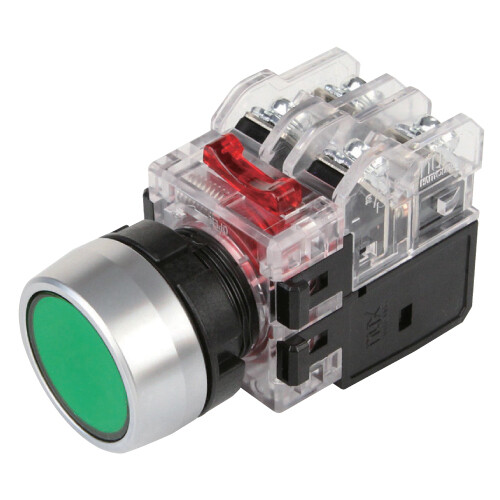 MRXRM1A0R HANYOUNG BOTON 22 MM MOMENTANEO ROJO ILUMINADO 100-240 VAC 1NA+1NC