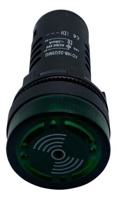 AD16B22MG12V ANDELI ZUMBADOR ILUMINADO FLASHANTE 22MM VERDE 12V