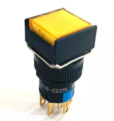 LAY5016AF22DY24V ANDELI BOTON MOMENTANEO CUADRADO 16 MM AMARILLO 24 V