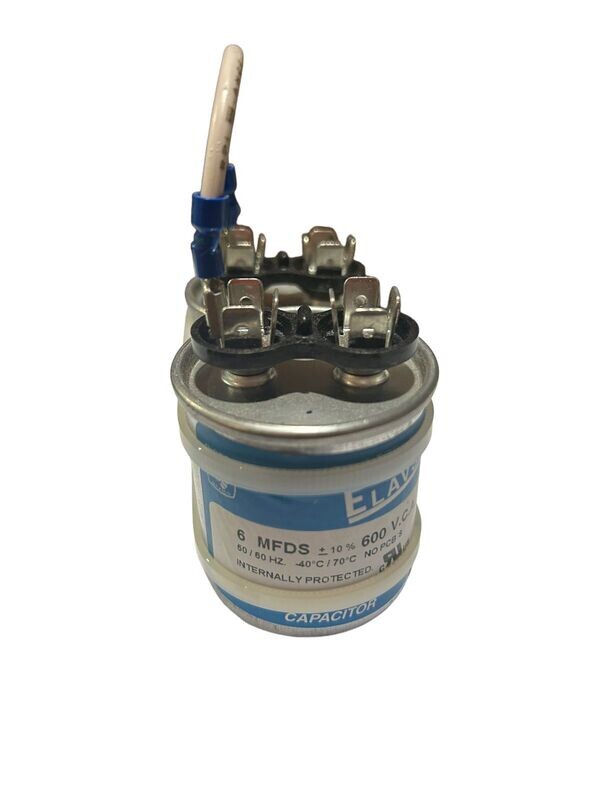 CA6MF/600 ELAVSA CAPACITOR TRABAJO CONTINUO 6 MF 600 VAC 2 BOTES