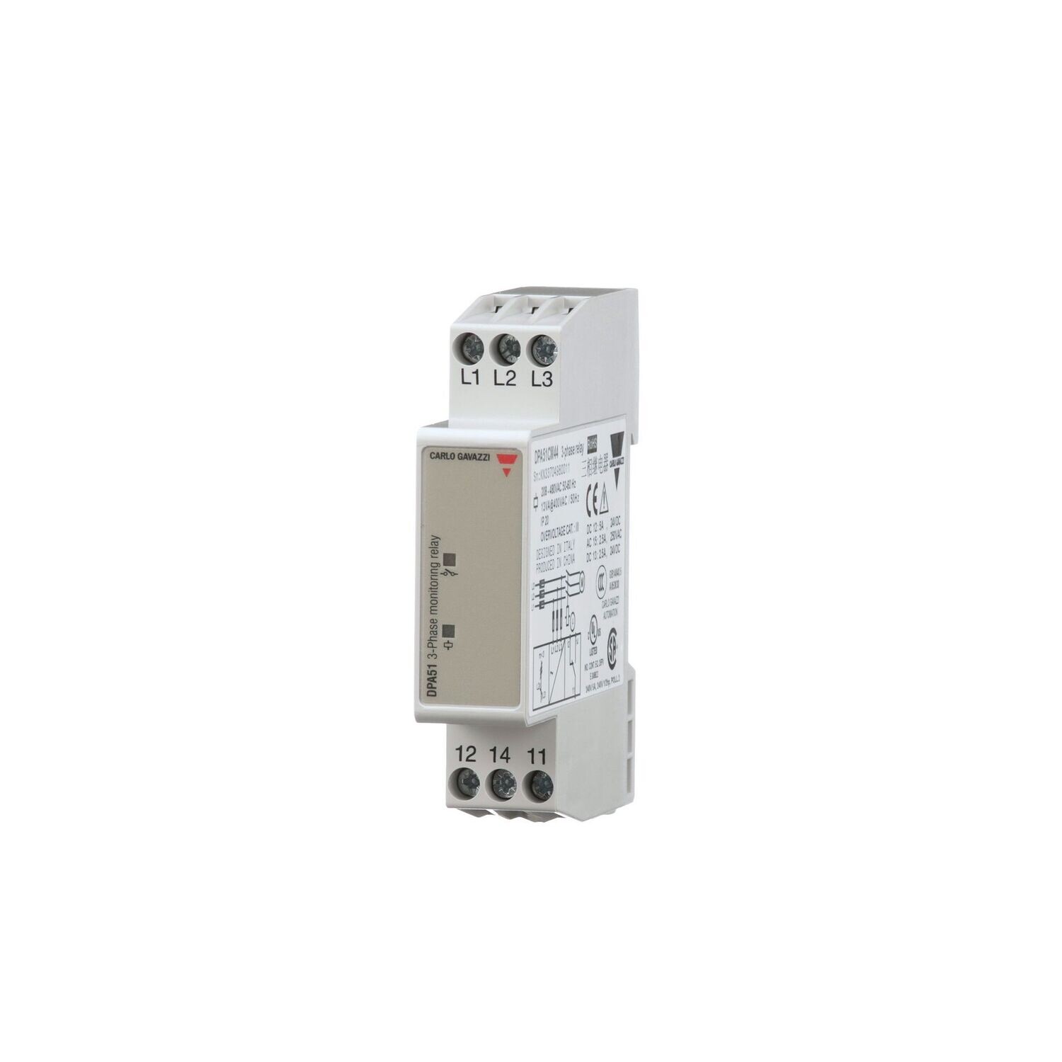 DPA51CM44 CARLO GAVAZZI 3PH LOSS/MIN DIN SPDT 208-480V