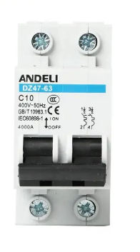 DZ47632PC25A ANDELI INTERRUPTOR TERMOMAGNETICO 2 POLOS CURVA C 25 AMP