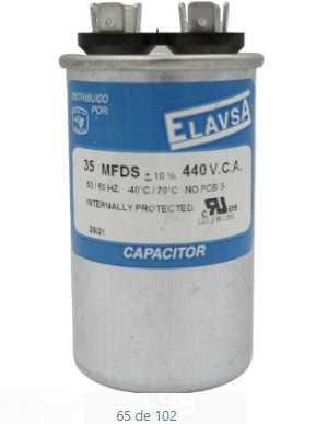 CA35MF440  ELAVSA CAPACITOR METALICO DE TRABAJO CONTINUO 35MF 440V CA35MF440  ELAVSA CAPACITOR METALICO DE TRABAJO CONTINUO 35MF 440V