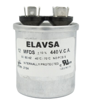 CA12MF440 ELAVSA CAPACITOR METALICO DE TRABAJO CONTINUO 12MF 440V