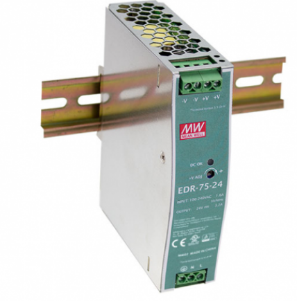 EDR7524 MEANWELL FUENTE DE ALIMENTACION MONOFASICA 3 AMP 24 VDC