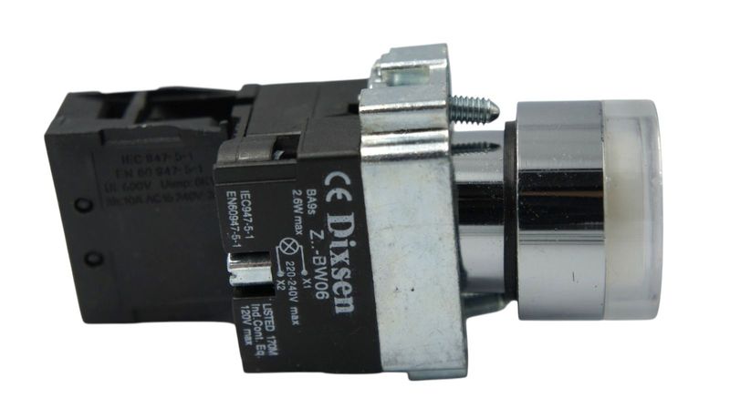 LAY5BW3161 DIXSEN BOTON PULSADOR ILUMINADO 22 MM BLANCO MOMENTANEO